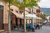 Bar and café at the main square at Buenavista del Norte, Tenerife, Canary Islands, Islas Canarias, Atlantic Ocean, Spain, Europe