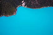 Aerial view of shore of Garibaldi Lake, Garibaldi Provincial Park, Whistler, British Columbia, Canada