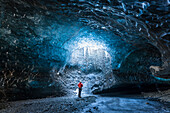 Huge icecave in the Breidar-Merkurjökull glacier, southcoast, Iceland