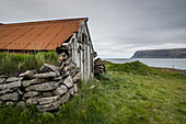 Abandoned farmhouse, Westfjords, Iceland, Polar Regions