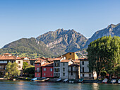 Houses on Lake Lecco, part of Lake Como, Lombardy, Italian Lakes, Italy, Europe