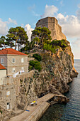 The Lovrijenac Fortress (St. Lawrence Fortress) outside the old town of Dubrovnik at sunset, Croatia, Europe