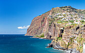 View of the high sea cliff headland Cabo Girao on the south coast of Madeira, Portugal, Atlantic, Europe