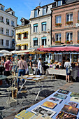 Flea Market (Brocante), Place Sainte Catherine, Honfleur, Calvados, Basse Normandie (Normandy), France, Europe