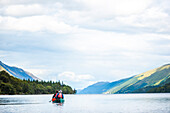 Canoeing Loch Lochy, part of the Caledonian Canal, Fort William, Scottish Highlands, Scotland, United Kingdom, Europe