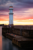 Newhaven Harbour at sunset, Edinburgh, Scotland, United Kingdom, Europe