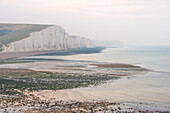 Seven Sisters chalk cliffs, Cuckmere Haven, South Downs National Park, East Sussex, England, United Kingdom, Europe