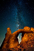 Milky way over arch, Turret Arch, Arches National Park, Utah