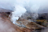 Steaming fumaroles in volcanic area, Kerlingarfjöll, Iceland