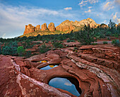 Pools in rocks, Seven Sacred Pools, Coffee Pot Rock, Red Rock-Secret Mountain Wilderness, Arizona