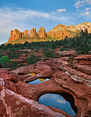 Pools in rocks, Seven Sacred Pools, Coffee Pot Rock, Red Rock-Secret Mountain Wilderness, Arizona