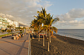 Paseo Maritimo, seaside promenade, Playa de Puerto Naos, beach, Puerto Naos, east coast, Atlantic, UNESCO Biosphere Reserve, La Palma, Canary Islands, Spain, Europe
