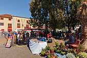 Mercadillo, Flea market, Plaza Sotomayor, Llano de Argual, Los Llanos de Aridane, UNESCO Biosphere Reserve, La Palma, Canary Islands, Spain, Europe