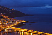 Blick über den Hafen auf die Stadt, Santa Cruz de La Palma, Hauptstadt der Insel, UNESCO Biosphärenreservat, La Palma, Kanarische Inseln, Spanien, Europa
