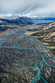 Slims River flowing into Kluane Lake, Kluane National Park, Yukon, Canada