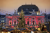 Christmas market, Sechselaeuten square, opera, Zurich, Switzerland