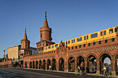 Oberbaum bridge, Oberbaumbrücke, Metro, U-Bahn, bicycles, Berlin