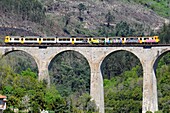 The train from Porto to Pinhao, Douro valley, Portugal.