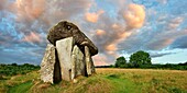 Trethevy Quoit megalithic standing stone tomb, known as the giant's house, near St Cleer, circa 4000 BC, Cornwall, England, United Kingdom.