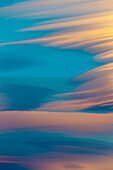 Lenticular clouds at sunset in spring, Patagonia, Argentina