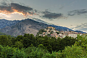 Traditional village of Corte and Citadel, Corsica, France