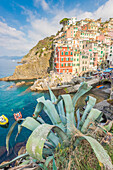 Europe, Italy, Liguria, La Spezia. The colorful houses of Riomaggiore, Cinque Terre