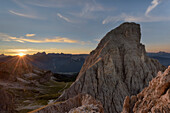 Europe,Italy,Trentino,Alps,Fassa Valley,Roda di Vael,Dolomites Sunrise at Roda di Vael.