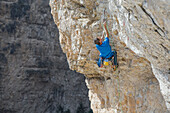 Castelfondo,Trento province, Trentino Alto Adige, Italy, Europe,climbing on a cliff