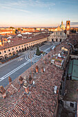 Piazza Ducale seen from Bramante's tower (Vigevano, Lomellina, Province of Pavia, Lombardy, Italy)