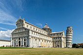 Tourists in front of the Cathedral and leaning from Pisa. Europe, Italy, Tuscany, Pisa