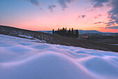 Orccia valley in winter season, Tuscany, Siena province, Italy, Europe.