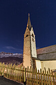 Italy, Trentino Alto Adige, Sudtirol, province of Bolzano, La Villa village in Badia valley by night
