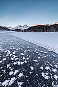 Ice crystals, Lej da Staz, St Moritz, canton of Graubünden, Engadine, Switzerland