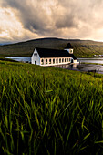 Church of Nordskali, Eysturoy island, Faroe Islands, Denmark