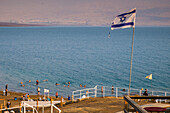 Israeli flag, North Dead Sea, West Bank, Palestine