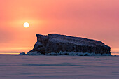 Sunrise over Hubyn island, Lake Baikal, Irkutsk region, Siberia, Russia