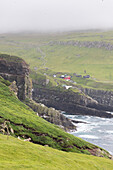 Cliffs overlooking the ocean, Mykines island, Faroe Islands, Denmark