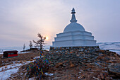 Sacred Buddhist Suburga at Ogoy island, Lake Baikal, Irkutsk region, Siberia, Russia