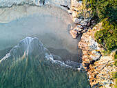 Wave and coast, Newfoundland, Canada