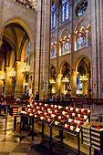 Inside the main cathedral of Notre Dame, Paris, France