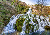 Spain,Burgos Province, Orbaneja del Castillo City,waterfall