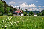 Houses and church of Immeneich, Immeneich, valley of Alb, Albsteig, Black Forest, Baden-Wuerttemberg, Germany