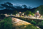 Der Fluss Passer Abends in Meran,E5, Alpenüberquerung, 6. Etappe,Vent, Niederjochbach,Similaun Hütte, Schnalstal,   Vernagt Stausee,Meran