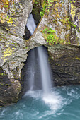 Waterfall in the canyon Gudbrandsjuvet in valley Valldalen with river Valldøla, Valldal, More and Romsdal, Fjord norway, Southern norway, Norway, Scandinavia, Northern Europe, Europe