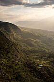 Ausblick von Barichara auf das umliegende Gebirge, Departmento Santander, Kolumbien, Südamerika