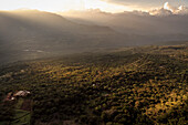 Ausblick von Barichara auf das umliegende Gebirge, Departmento Santander, Kolumbien, Südamerika