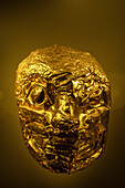 golden mask at gold museum (Museo del Oro), capital Bogota, Departmento Cundinamarca, Colombia, Southamerica