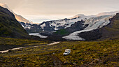 Camping am Gletscher, Skaftafell-Nationalpark, Südküste, Island