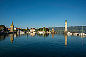 Harbor with lighthouse, Lindau, Lake Constance, Bavaria, Germany