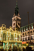 Weihnachtsmarkt, Rathaus, Hamburg, Deutschland